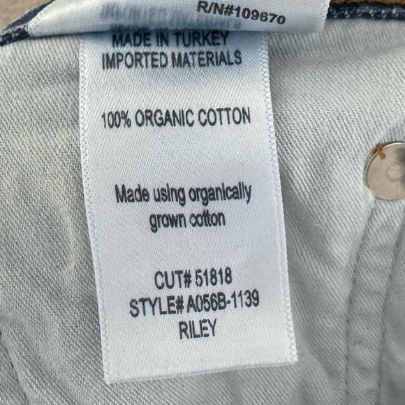 Agolde Riley Jeans 25 Denim Blue High Crop Straight Raw Hem Button Fly Classic - Picture 10 of 12